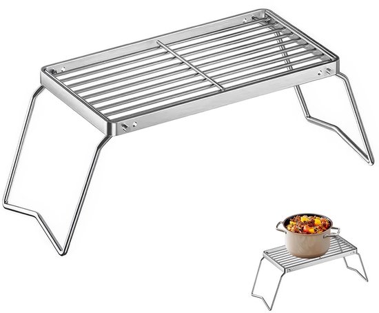 Solidchoice - Inklapbaar Grillrooster 30 x 16 cm voor Kamperen en Outdoor Gebruik