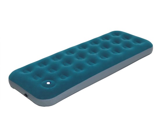 Solidchoice- Luchtmatras Enkele Maat - Opblaasbaar Bed - Ingebouwde Voetpomp - Duurzaam PVC - Comfortabel Flockmateriaal - Ideaal voor Kamperen - Opblaasbed