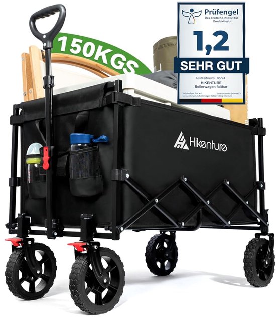 Solidchoice - Opvouwbare Bolderkar met Remmen en 140L Capaciteit