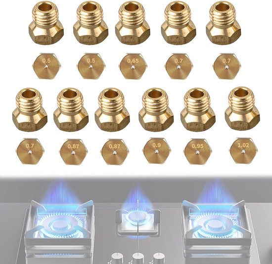 Solidchoice - Set van 11 Butaan Gas Nozzles voor LPG Hobs
