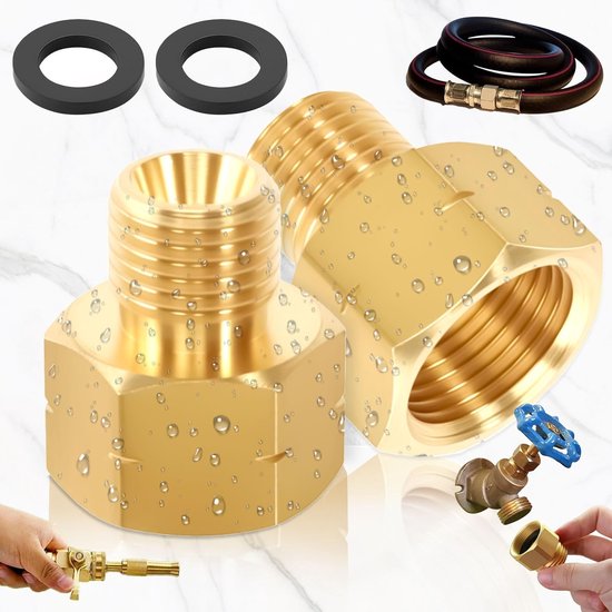 Solidchoice - Set van 2 Gasfles Reducers met Rubberen Seals