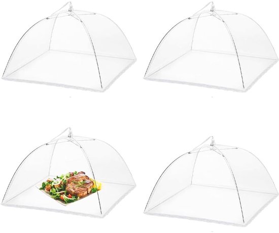 Solidchoice - Set van 4 Vouwbare Voedselbedekkingen voor Bescherming Tegen Insecten