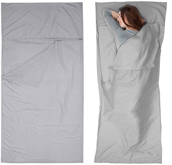 Solidchoice- Slaapzaklaken 75 x 210 cm - Ultralicht - Comfortabel - Polyestervezel - 2-in-1 Design - Kussenvak - Reisslaapzak