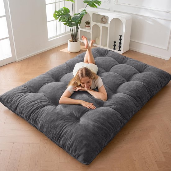 SolidKeus - Futon Matras met Chenille Stof en Verpakkingsfunctie