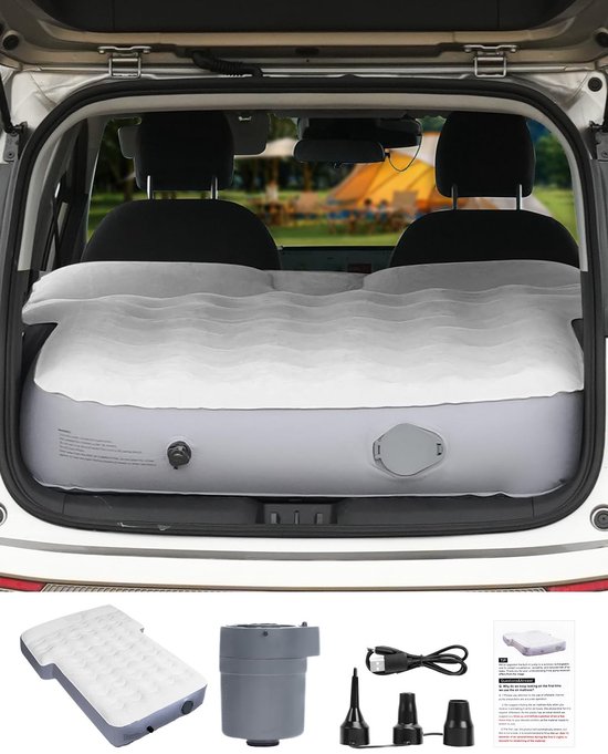 SolidKeus - Opblaasbaar Auto Matras met Pomp en Kussen