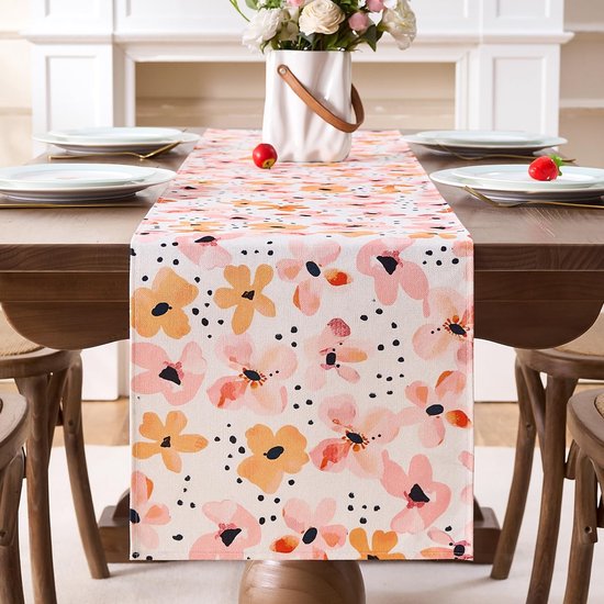 SolidKeus - Tafel Runner Bloemen 33 x 183 cm voor Binnengebruik van Solidkeus