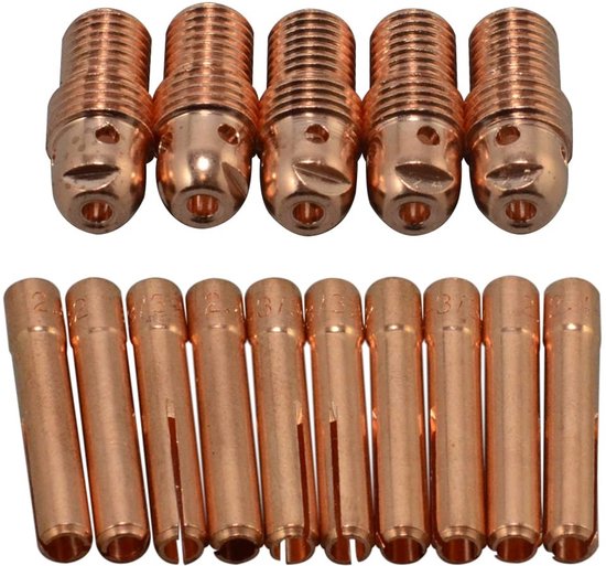 SolidKeus - TIG Collet Body en Gas Lens Set - 15 Stuks voor SR PTA WP 9 20 25
