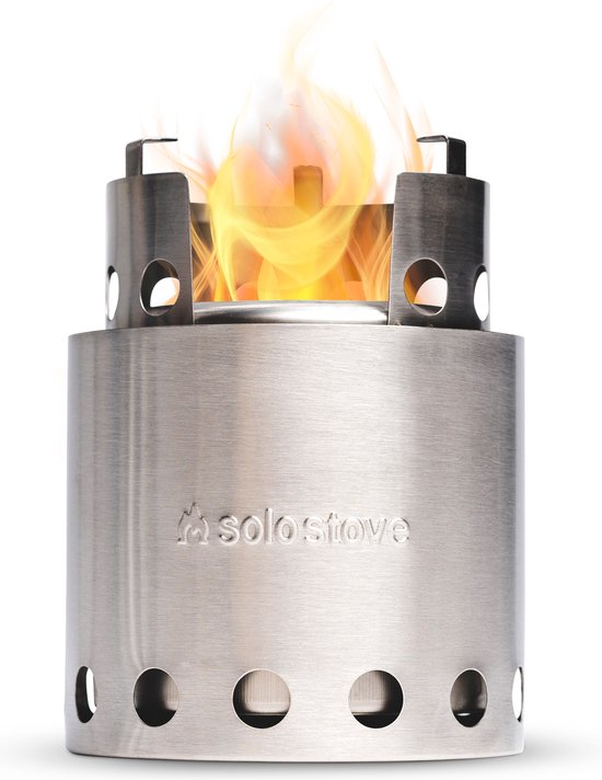 Solo Stove Lite draagbare kooktoestel. Geen vloeibare brandstof nodig. Krachtige efficiënte houtverbranding en weinig rook. Voor 1-2 personen, 304 Roestvrijstaal, compact ⌀ 10,8 cm, hoogte 14,5 cm, 255g.