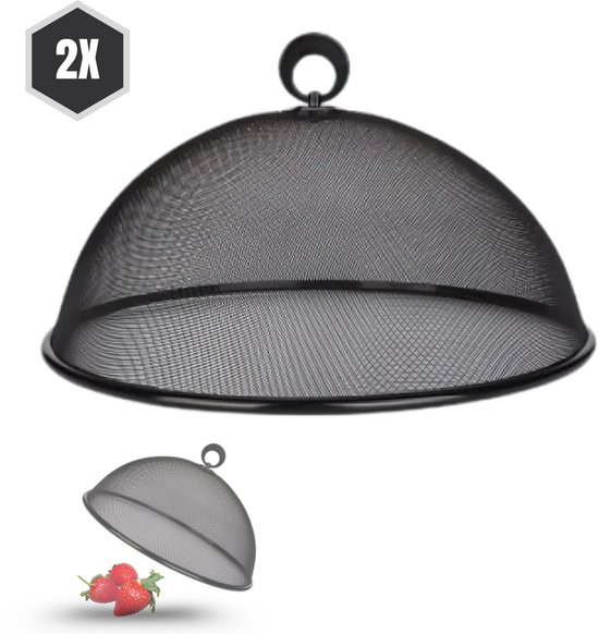 Solud® 2x Vliegenkap 30 CM - Voedselkap - Vliegenverjager voor op tafel - Foodcover - Vliegenvanger