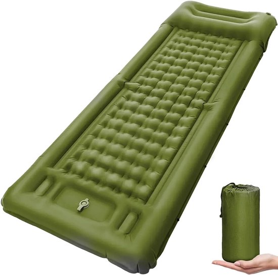 Solvix Luchtbed – Luchtbed 1 Persoons – Luchtbed met Ingebouwde Pomp – Zelfopblazend Luchtmatras voor Camping, Reizen en Wandelen – Ultralight Outdoor Slaapmat