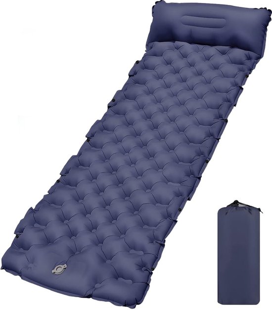 somat, zelfopblazend, met kussen, zelfopblazende isomat, outdoor, camping, isomat, ultralicht, klein verpakkingsformaat (donkergrijs) van Merkloos