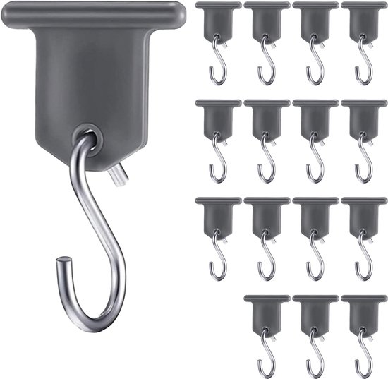 Somstyle Luifelhaken RV Set - 16 Stuks - Luifel Hangers voor Kampeertent, Camper & Caravan - S-Haken - Grijs / Zilverkleurig van Merkloos