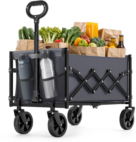 SONGMICS GFW909G01 - Opvouwbare Bolderkar - Met Handgreep en 4 Wielen - Voor Buiten en Tuin van Merkloos