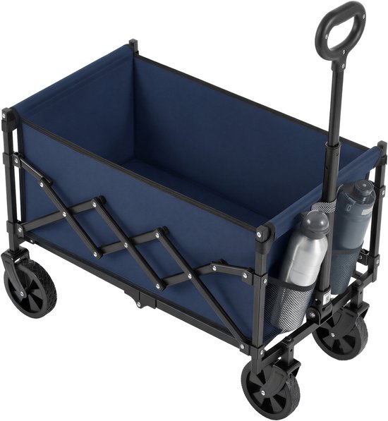 SONGMICS GFW909QE01 - Chariot de jardin pliable - poignée pratique - 4 roues renforcées dont 2 pivotantes - capacité 180 kg