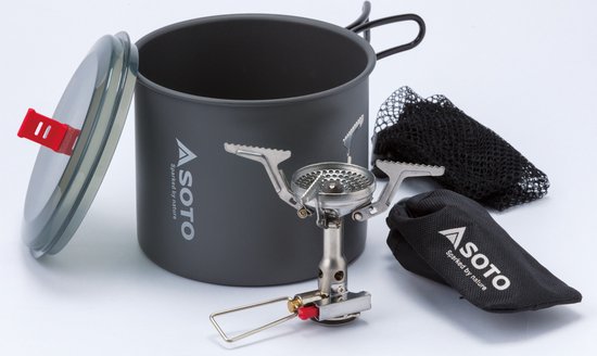 Soto AMICUS Gasbrander (met piezo ontsteker) + New River Pot Pan Combo voor kamperen van Merkloos