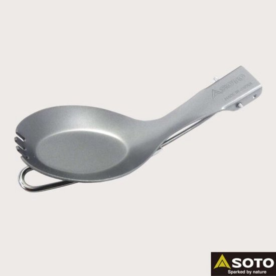 Soto Outdoors Titanium Spork Opvouwbaar – Lepel & Vork in 1 – Ultralicht 22g – Camping Bestek voor Backpacking