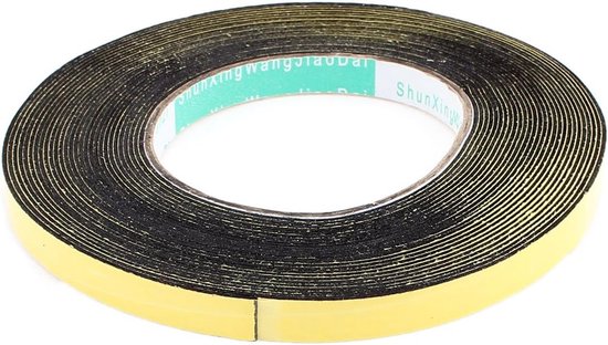 sourcing map Afdichtingstape van schuimrubber, enkelzijdige isolatietape voor ramen deur, 10 mm breed, 1 mm dik, 10 m lang