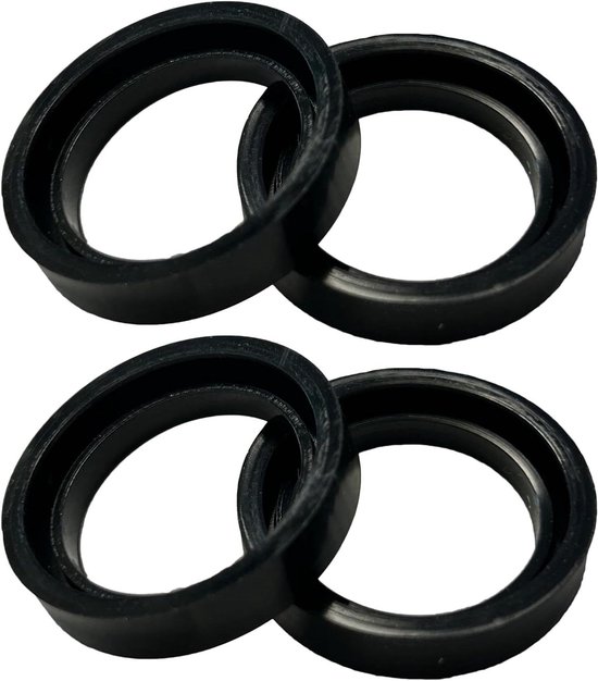 Spa Afdichtingsset - Inlaat Uitlaat Pakking - Spa Onderhoud - Voorkomt Lekken - 05 x 04 x 004 cm - Zwart