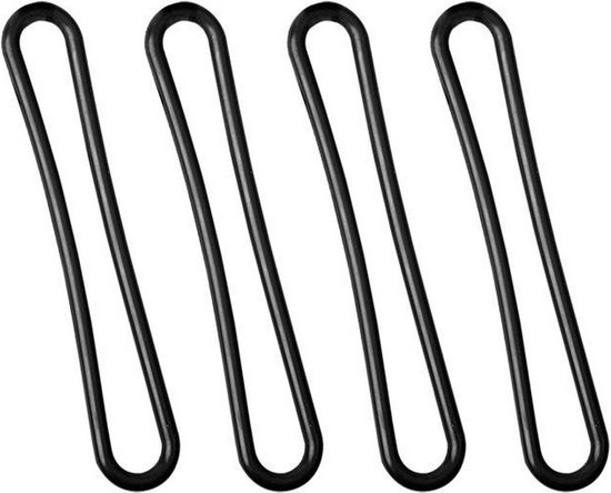 spanrubber 20 cm rubber zwart 4 stuks van Fixman