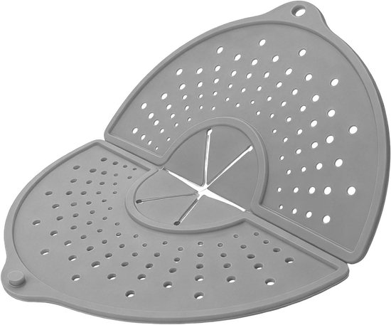 Spatbescherming Keuken - Spatscherm Pan - Schoon Koken - Opvouwbaar Ontwerp - 317 x 18 x 28 cm - Grijs