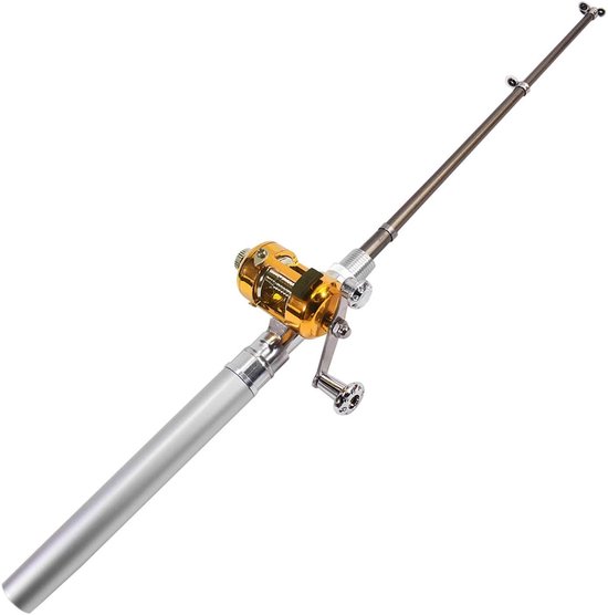 SPHProducts - Mini Visstok - Lichtgewicht Visgerei - Compact en Handzaam - Gouden Rolle - Ideaal voor vissen in kleine wateren - Geschikt voor zowel be...