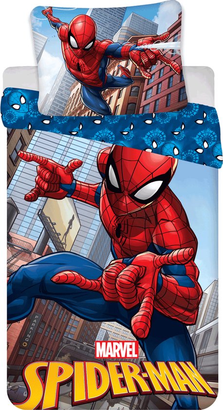 SpiderMan Dekbedovertrek old school - Eenpersoons - 140 x 200 cm - Katoen