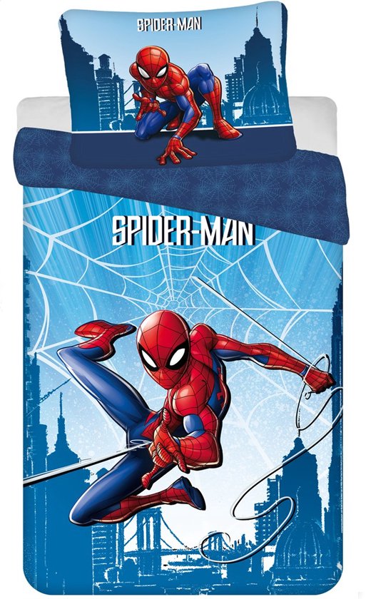 SpiderMan Dekbedovertrek, Web - Eenpersoons - 140 x 200 cm - Katoen van Marvel