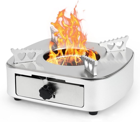 Spiritus Cooker Portable Camping Stove for Indoor Outdoor Cooking - Stainless Steel Alcohol Stove for Barbecues, BBQ, Picnics, Trekking, Hiking, and Travel - Silver by Onlyfire van Merkloos