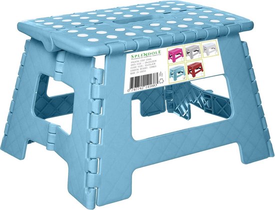 Splendole Opstapje Inklapbaar Caravanopstapje - Opvouwbaar - 100 kg - blauwe krukje