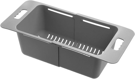 Spoelbakvergiet Verstelbaar - Zeef Mand - Keuken Organisatie - Flexibel Ontwerp - 40-52 cm - Grijs