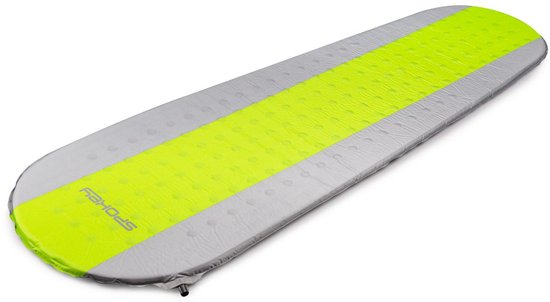 Spokey AIR MAT Zelfopblaasbare Slaapmat - Grijs / Geel - 185x55x3 cm - Lichtgewicht 920 gram - 75D Polyester Pongee - PVC van Spokey