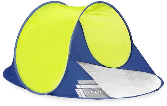 Spokey ALTUS - Pop-up Strandtent - Strandscherm - UV-scherm - Geel / Blauw - Inclusief draagtas - 195x100x85 cm van Merkloos
