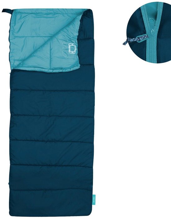 Spokey COZY Slaapzak - Groen / Turquoise - 180 x 75 cm - Mummy model - 850 g - Polyester 170T - Hollowfiber vulling 150 g/m² - EN 13540 van Spokey