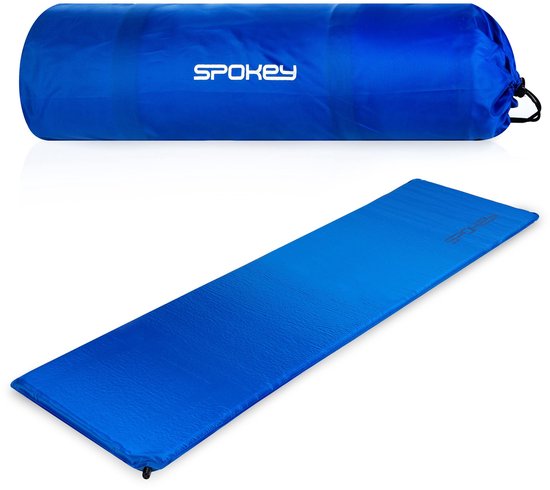 Spokey FATTY Slaapmat - Blauw - 180x50x5 cm - 190T polyester - R-Value 3.0 - Maximaal draagvermogen 150 kg - Gewicht 1400 g - Zelfopblaasbaar van Spokey