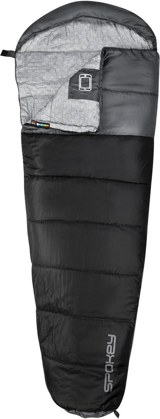 Spokey NORDIC Mummy Slaapzak - Zwart - 230x80x50c