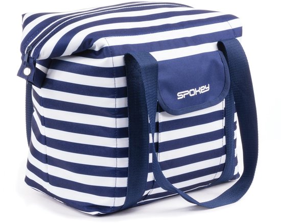 Spokey SAN REMO Koeltas - Blauw/Wit - 28L - 52x20x40cm - 600D Polyester - Thermische Isolatie van Merkloos