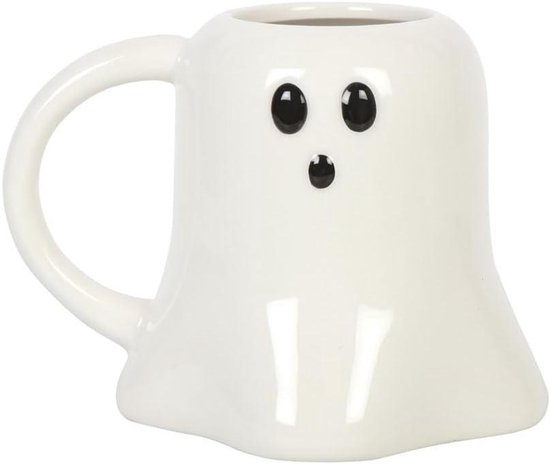 Spook Mok - Halloween Mok Keramische Mok - Warme Dranken Drinken - Vrolijk Spookontwerp - 420 ml - Wit