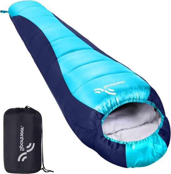 Sportneer Outdoor 3 Seizoen Mummie Slaapzak -5 ℃ -15 ℃ voor volwassenen, 220 x 80 cm, lichtgewicht en waterdicht Slaapzak voor camping van Sportneer