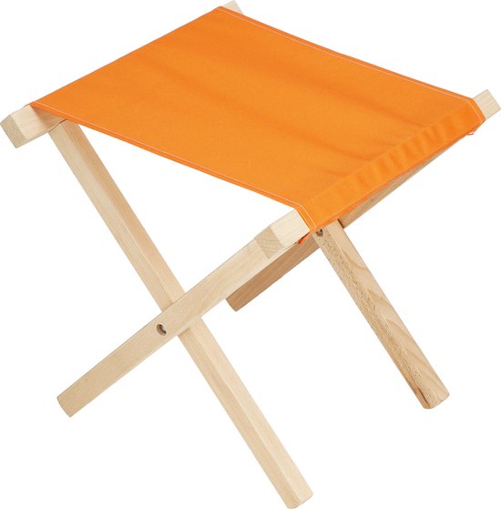 Springos Campingkruk - Kampeerkruk - Viskruk - Voetensteun - Opvouwbaar - Oranje van SPRI