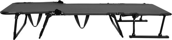 Springos Tuinstoel 2 In 1 | Ligstoel | Opvouwbaar | Verstelbaar | Ergonomische Hoofdsteun | Zwart van Springos