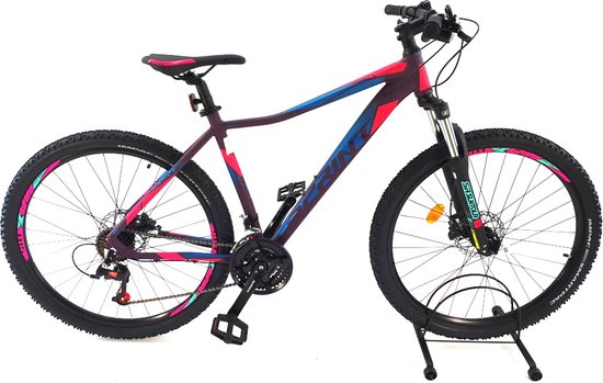 Sprint Maverick - Mountainbike 27.5 inch - Voor dames - 21 versnellingen Shimano - Hydraulisch remsysteem Shimano - Zwart/Roze - Framemaat: 48 cm - BK21SI0280 R1 van SPRI