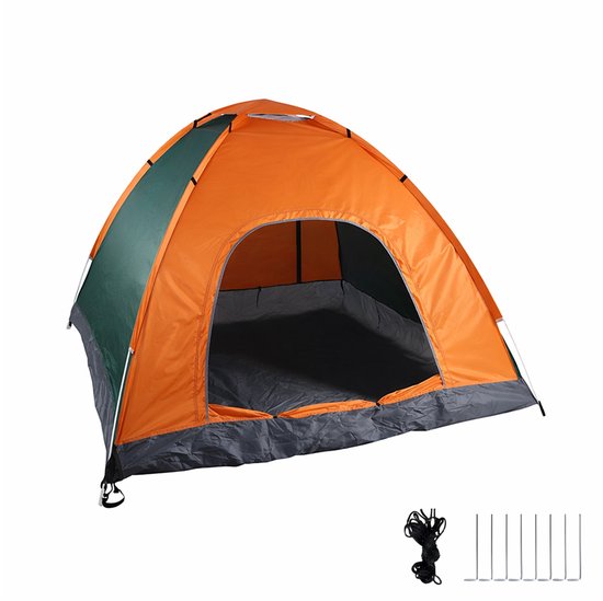 Srandtent pop up - 135 x 200 x 200cm - uv-bescherming - oranje-groen