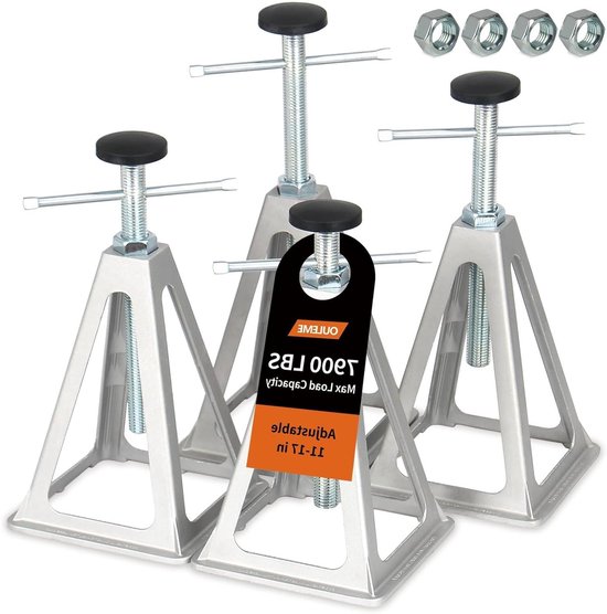 Stabilisator Krikken - Camper Steunen - Voertuig Stabiliseren - Verstelbaar Aluminium - 4 Stuks - Zilver