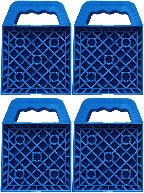 Stabilisator Steunmatten - Nivellerende Pads - Camper Stabiliseren - Antislip Textuur - Set Van 4 - Blauw