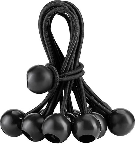 STACK Zeilspanner met Bal - 10 Stuks - Spanrubbers - Spanelastieken - Spanband voor Bootzeil/Zeil/Spandoeken/Schaduwdoek/Aanhangwagen/Tent - Koord Spanners - Tentspanner - Spanelastiek van STACK