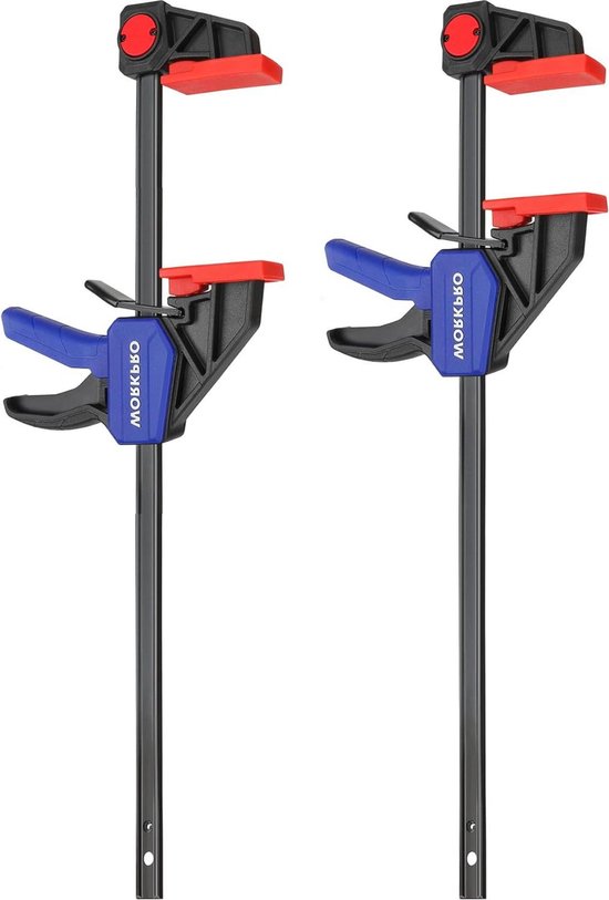 Stalen Nylon Eenhandklemset 2 Stuks - Nauwkeurige Bevestiging - Klembreedte 305mm - Maximale Klemkracht 68kg - Rekbereik tot 440mm van Merkloos