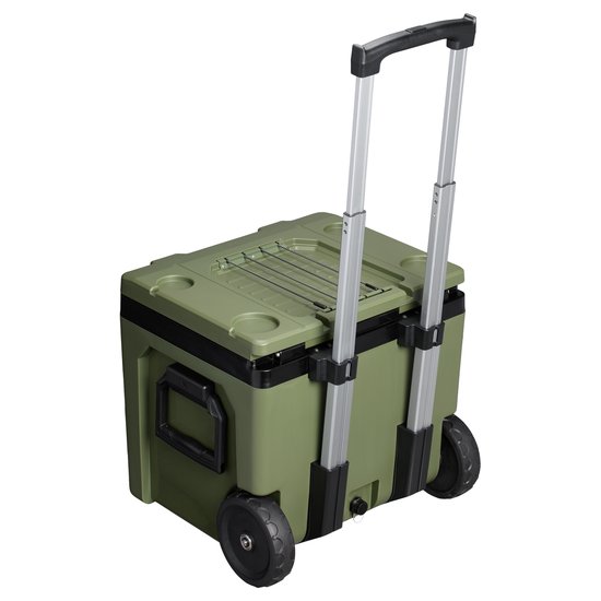 Stanley Adventure Outdoor Cooler 47.3L - Dagen lang IJskoud - Dubbelwandig Geïsoleerde Coolbox - BPA Vrij - Deksel Fungeert Ook Als Stoel - Camping Koelbox - Waterdicht - Groen van STANLEY