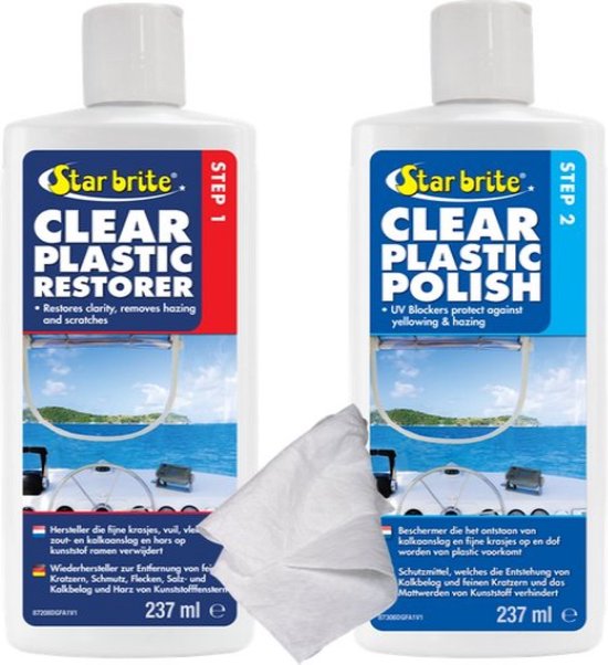 Star brite Clear Plastic Krasverwijderaar & Polish SET - 2 x 237ml van Star brite