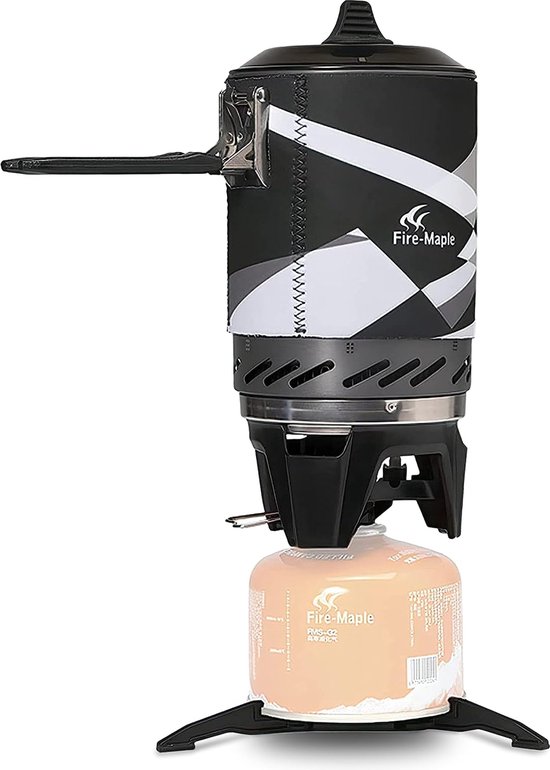 Star Outdoor campingkooktoestel voor gaspatronen zwart mini-gasbrander stormkoker survivalkooktoestel van Star Outdoor