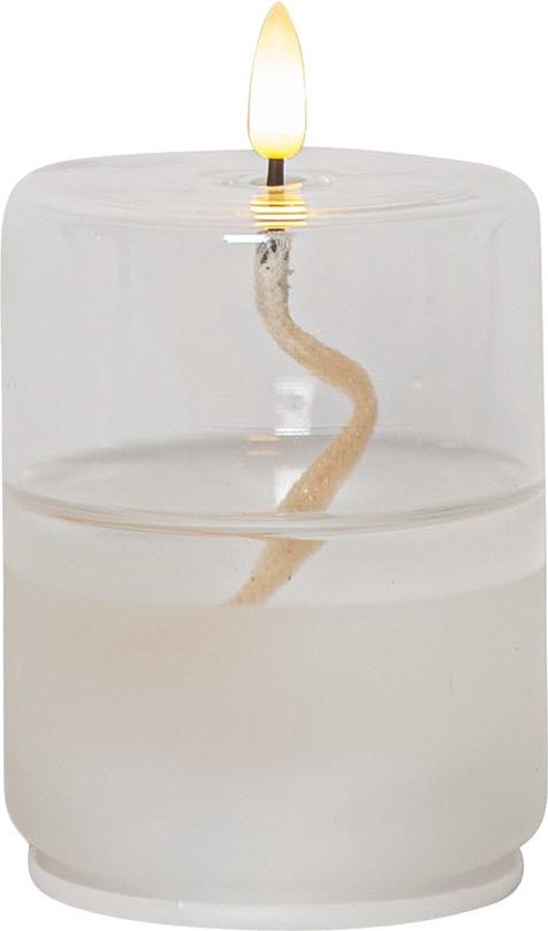 Star Trading Flame Float, glas, transparante was, olielamp ontwerp, warm wit, LED, timer, 13 cm van Star Trading